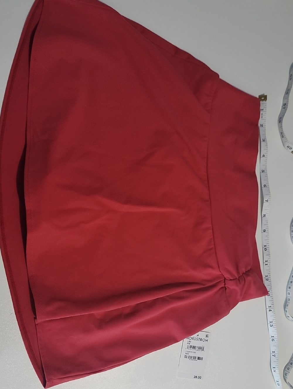 Coral Color Mini Skirt With Shorts
